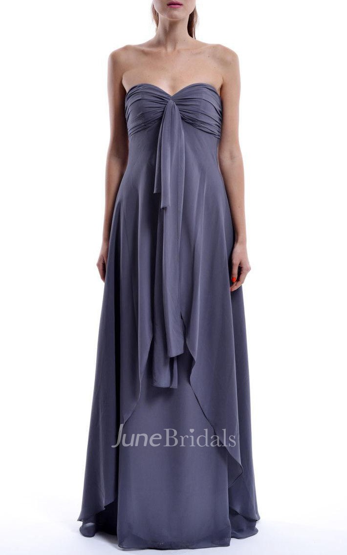  Grey  Long Sweetheart Chiffon Maternity  Dress  June Bridals