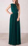 Maxi Chiffon Dress With Pleats - June Bridals