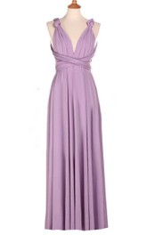 Floor-length Off-the-shoulder Chiffon&Jersey Dress - June Bridals
