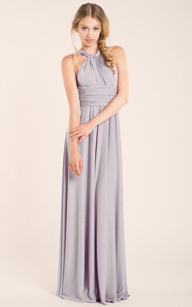 Long Silver Bridesmaid Dresses