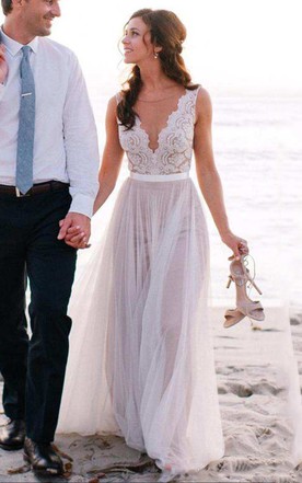 Image of simple wedding dress for vow renewal