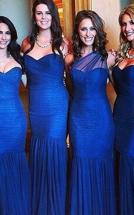 Cobalt Blue Bridesmaids Gowns Navy Dresses For Bridesmaid Y Mermaid Royal Blue Bridesmaid Dress 2018 Ruched Sleeveless