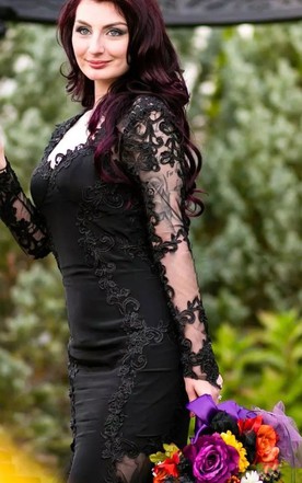 Black Wedding Dress with Lace