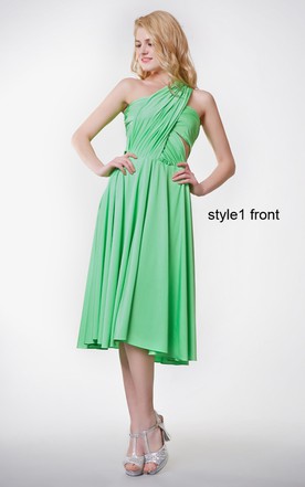 Emerald One Shoulder Jersey Dress