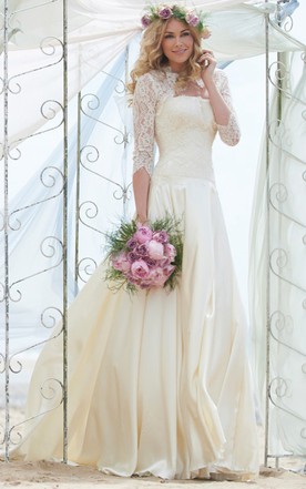 3/4 sleeve wedding dress