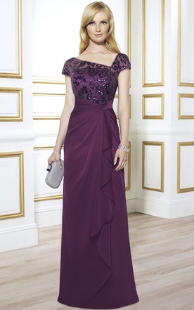 Purple and Grey Inexpensive Formal Dresses