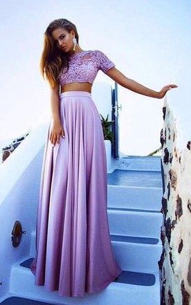 Purple and Grey Inexpensive Formal Dresses