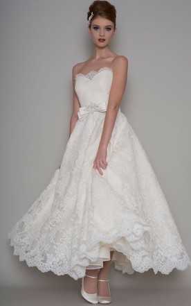 White Gold Wedding Dresses with Lace