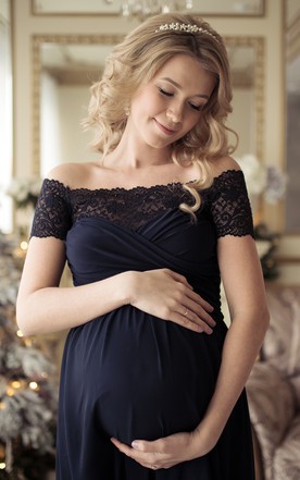 Elegant A Line Off The Shoulder Chiffon Maternity Dress Elegant A Line Off The Shoulder Chiffon Maternity Dress