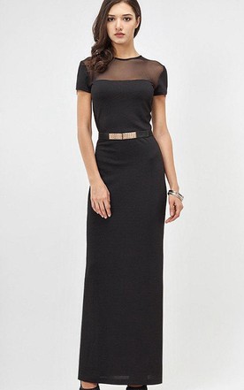 Quality Young Mother Of The Bride Dresses On June Bridals Illusion Maxi Short Sleeve Formal Dress