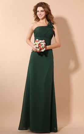 Emerald Bridesmaids Gowns Dark Green Dresses For June Maxi Soft Flowing Fabric Dress With Ruching Top And Fl Strap