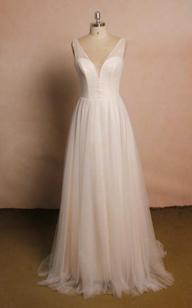 Wedding Gowns Under 100 Dollars Bridals Dresses June V Neck Tulle Lace Satin Weddig Dress