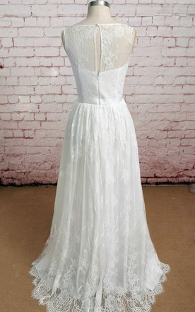Wedding Dress For Small Bust Sheath Dresses June Bridals Exquisite Bateau Neck Soft Lace Wedding Dress Sleeveless With Pleats