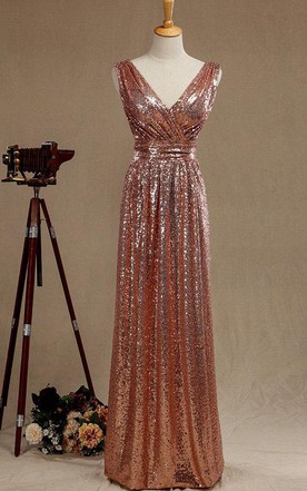 Unique 1920s Bridesmaid Dresses Great Gatsby Inspired Rose Gold V Neck Back Bridesmaid Dress Luxury Full Length