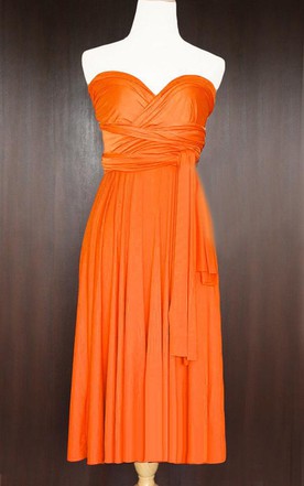Orange Tangerine Bridesmaid Dress June Bridals Short Straight Hem Orange Bridesmaid Convertible Wrap Wedding Maid Of Honor Dress