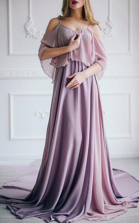 Bohemian Bridesmaid Purple Dress