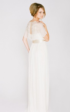 A Line Chiffon Wedding Dress