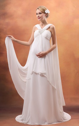 Under 100 Plus Figure Wedding Dress Dollars Large Size Fairy Empire Maternity Wedding Dress With Strap And Ruched Top