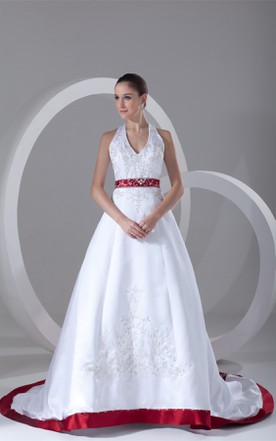 White And Red Wedding Dress Cheap Long More June Bridals