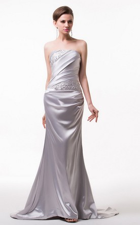 Satin Silver Colored Dresses