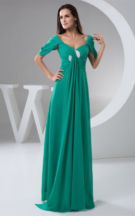 Empire Waist Short Sleeves Mother of Bride Dresses