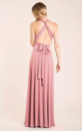 Emerald Green Halter Bridesmaid Dress