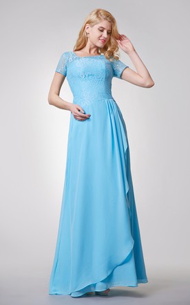 Empire Waist Short Sleeves Mother of Bride Dresses