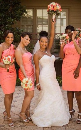 Casual Bridesmaids Dresses Style Bridesmaid Dress June Bridals Elegant One Shoulder Plus Size Bridesmaid Dress With Knee Length