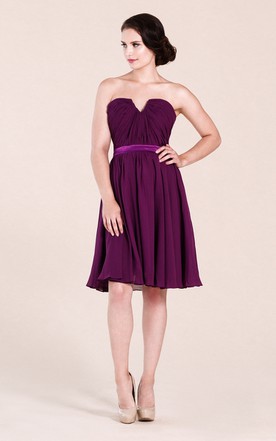Strapless Purple Cocktail Dress