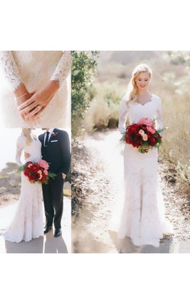 Cheap Lace Wedding Dress Garden