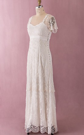 Bohemian Empire Waist Wedding Dress