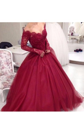 Ballroom Prom Dress Burgundy
