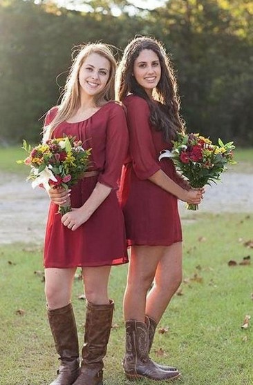 Country Rustic Bridesmaids Dresses Western Style Dress For