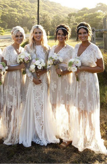 Country Rustic Bridesmaids Dresses Western Style Dress For