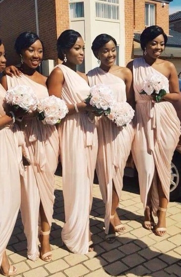 dusty rose gold bridesmaid dresses