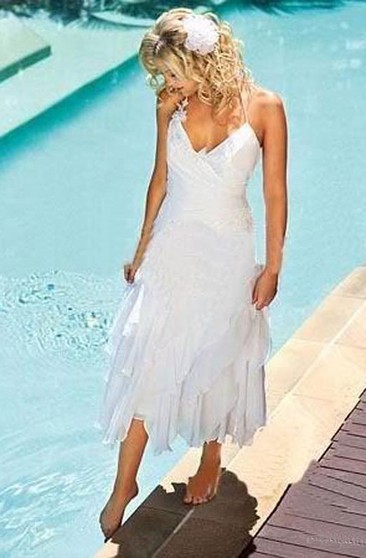 Beach Style Short Wedding Dress Casual Bridal Gowns June