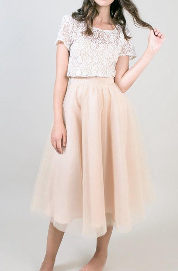 Tulle&Lace Dress With Appliques - June Bridals