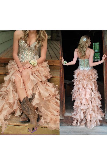 red prom dress with sleeves