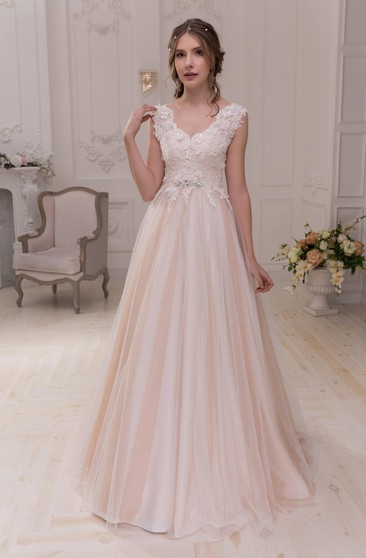 blush wedding ball gown