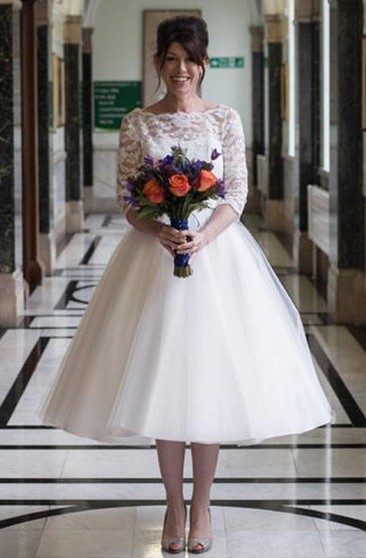 Vintage High Low Wedding Gown With Straps June Bridals