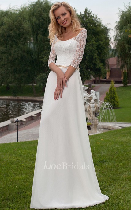 3 4 Sleeve Wedding Dress