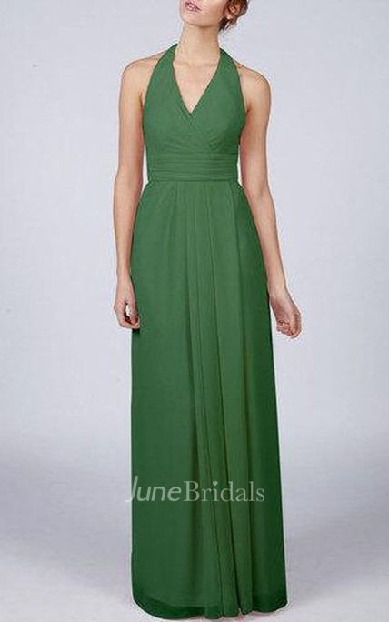 Emerald Green Halter Bridesmaid Dress