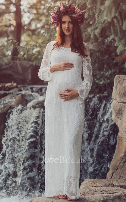 Maternity Lace Pregnancy Photo Shoot Wedding Baby Shower Maxi Dress