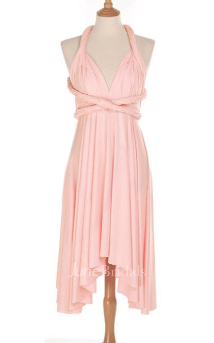 Convertible Chiffon Pleated Short Dress - June Bridals