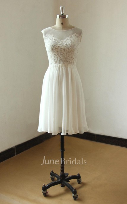 Cocktail Length Chiffon Wedding Dress