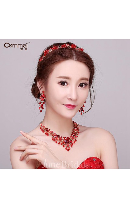 Red Crystal Wedding Dress