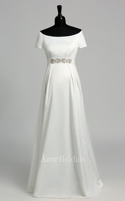 One Shoulder Maternity Wedding Dress