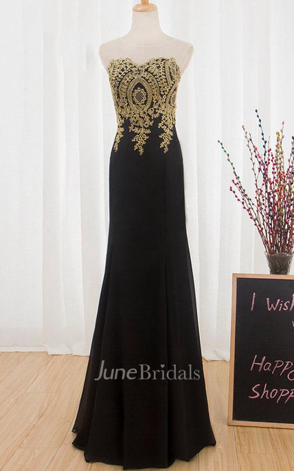 Black Mermaid Chiffon Dress