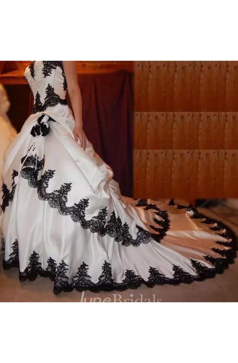 Ball Gown Sweetheart Taffeta Floor Length Cathedral Train