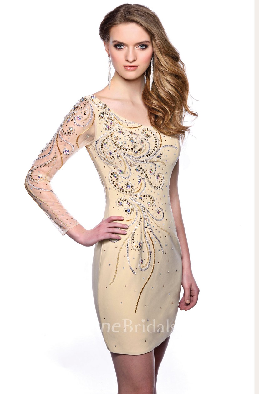 one sleeve homecoming dresses